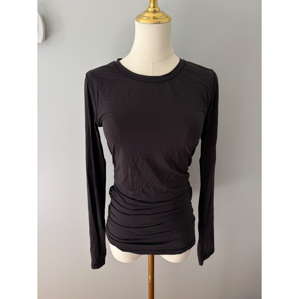 Lululemon Ruche of Adrenaline LS Black No Size Tag Fits like a 6